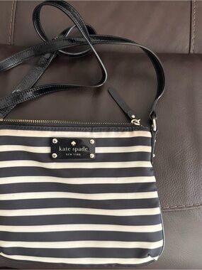 kate spade New York Black & White Stripe Crossbody Bag
